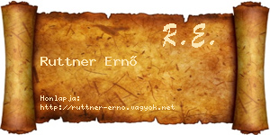 Ruttner Ernő névjegykártya